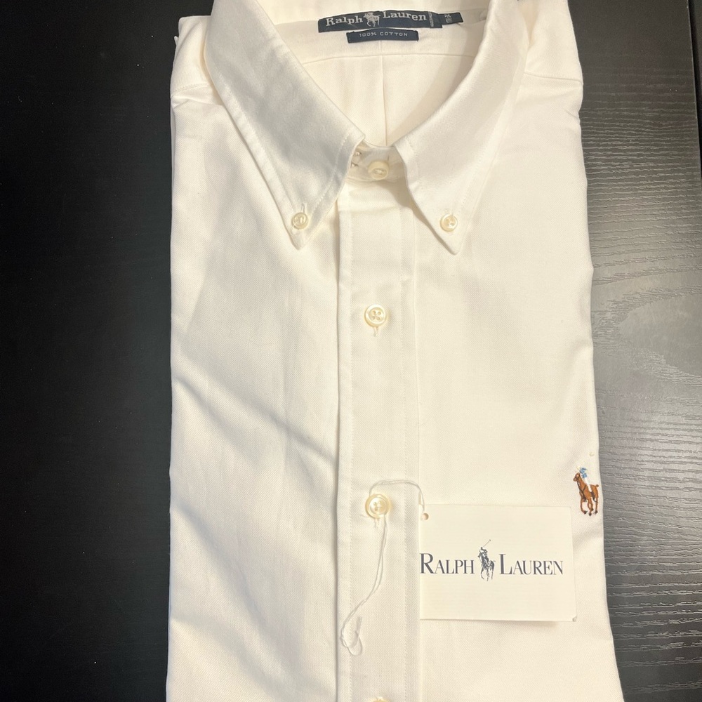 Ralph Lauren Men's Cream Button Down Shirt